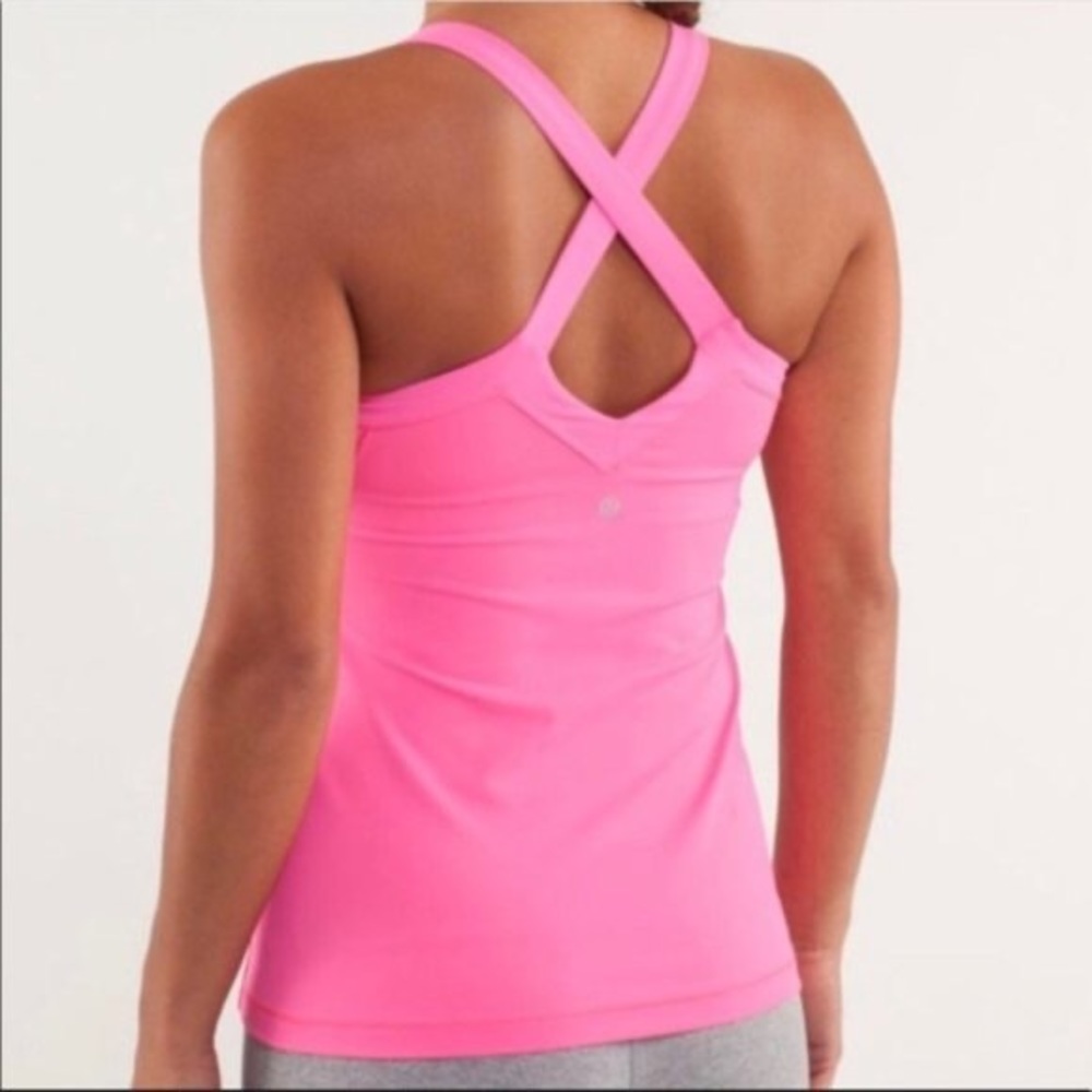 Pink lululemon cross back tank
